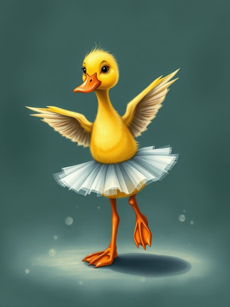Duckling Ballerina in Axel Scheffler's Style