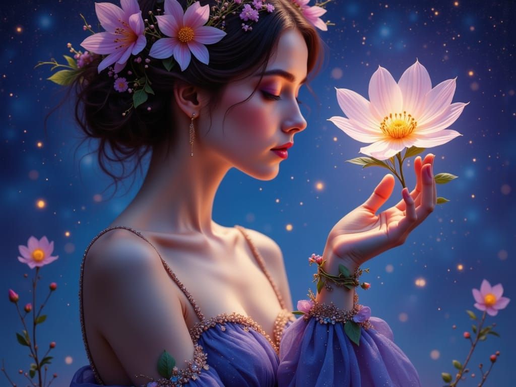 Over-detailed cinematic <lora:Earth and filigree:1.0> still <lora:divineOil:0.7> depicting a bohemian girl, the personif...