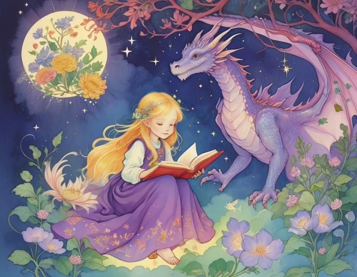 Dragon in Storybook Illustration Style