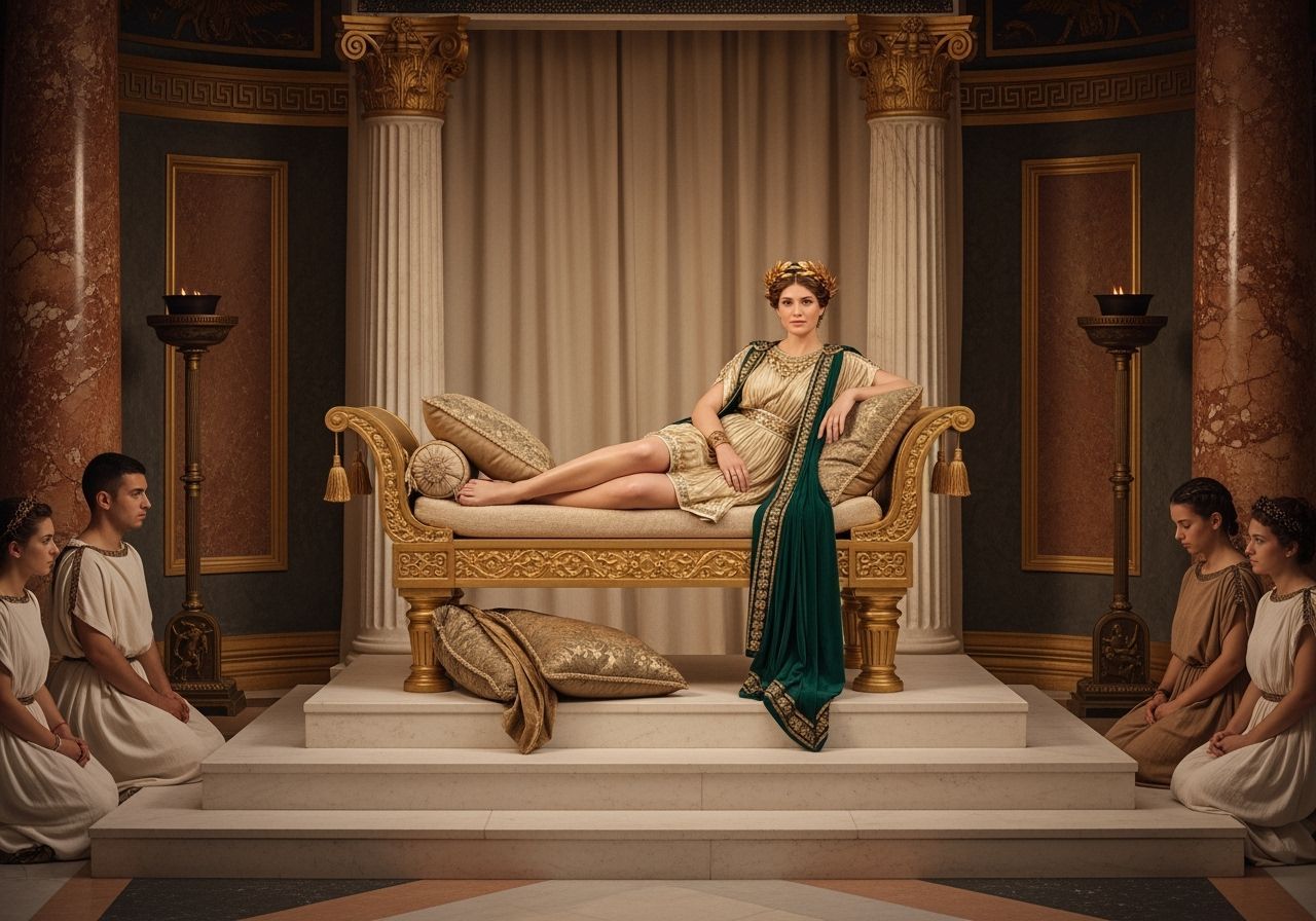 Empress Messalina Lounges in Her Palace Throne Room