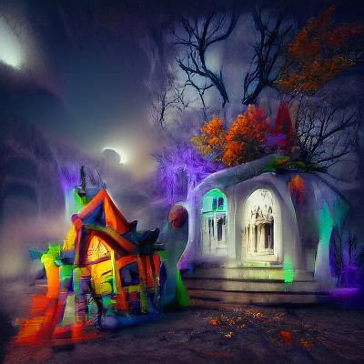 Halloween Haunted House with Spooky Decorations