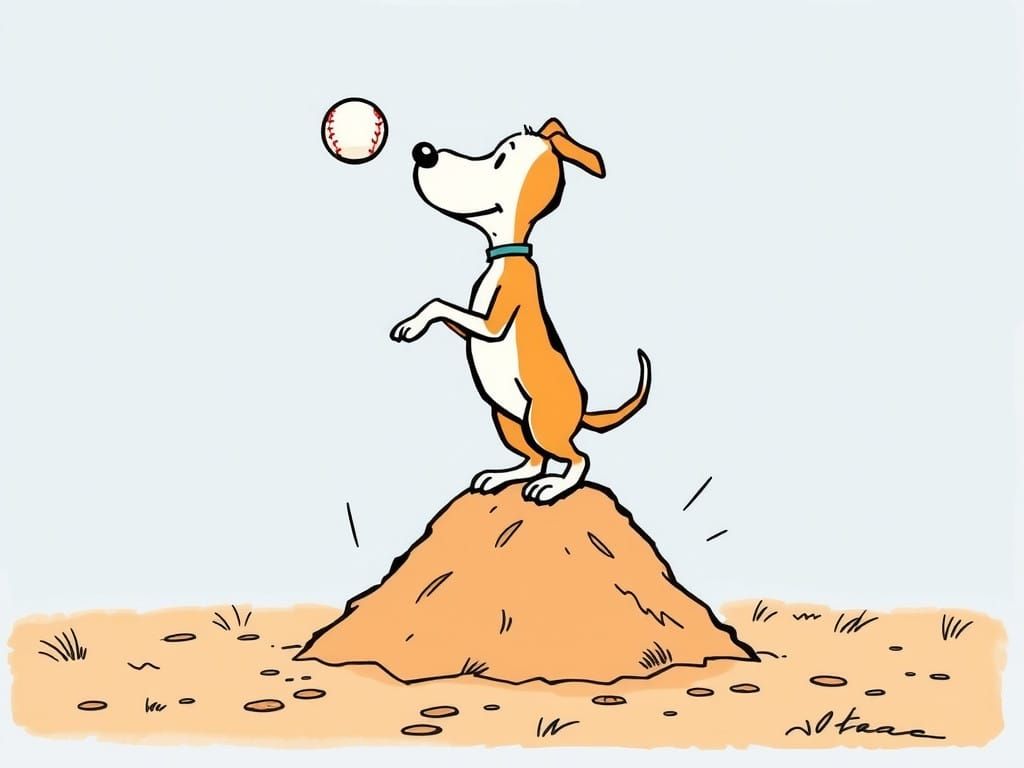 Happy Dog in Classic Cartoon Style