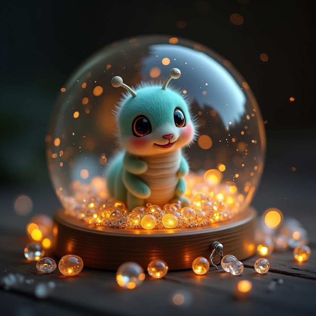 Smiling Caterpillar in Jewelry Box