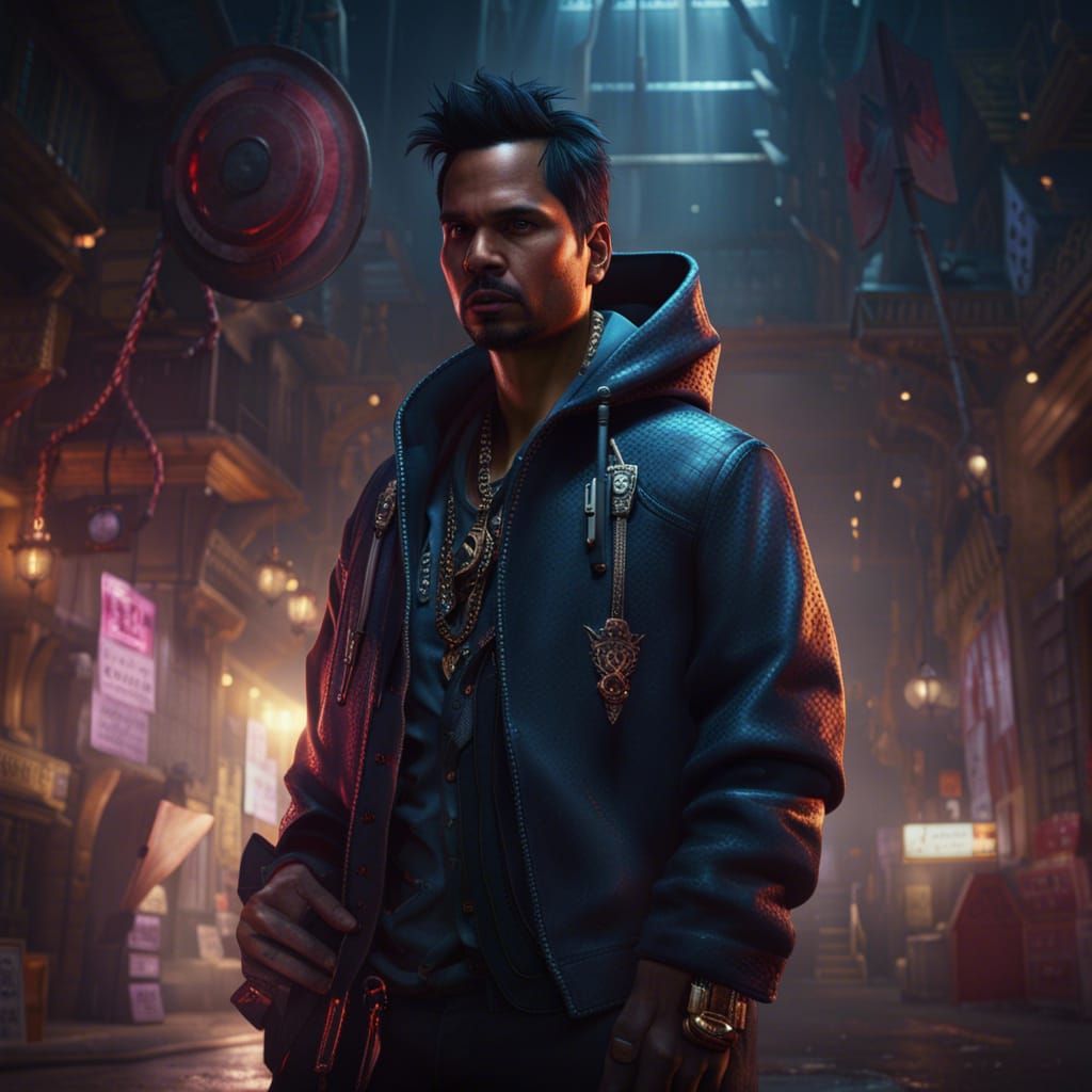 Michael Peña in Hip Hop Fashion: Dark Fantasy Art