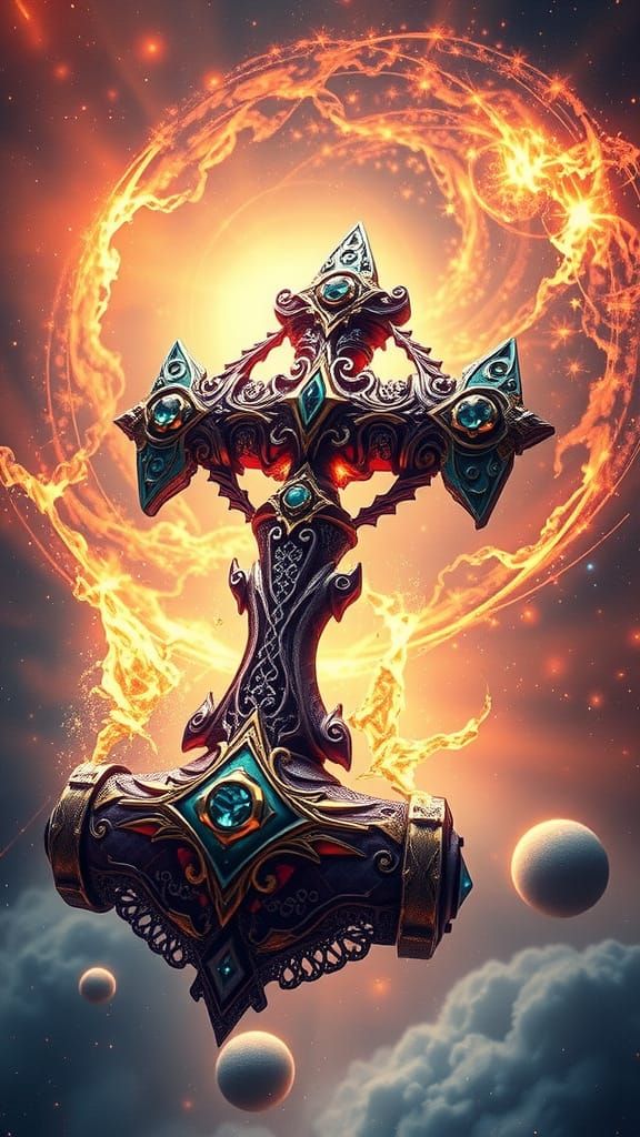 Divine Cosmic Infinity Hammer Radiates Supernova Light