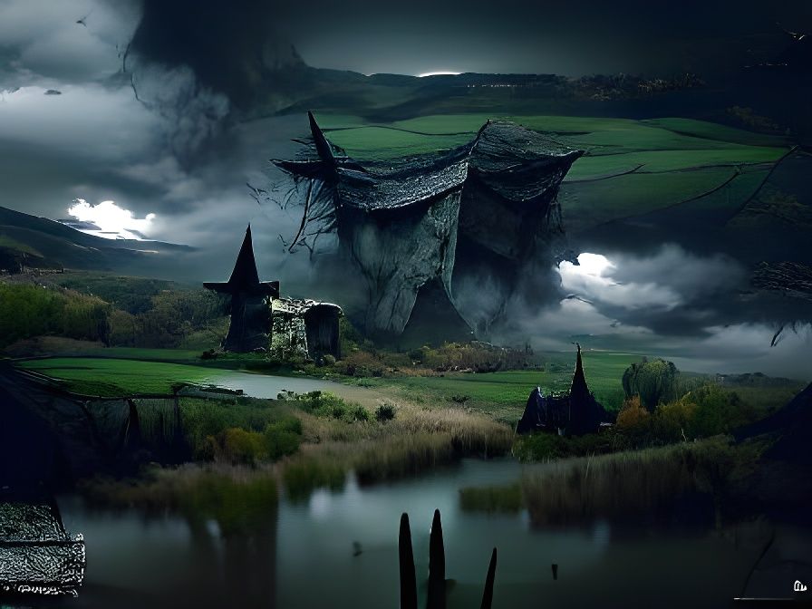 Sinister Witch's Hideout, Matte Painting