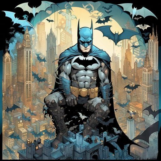 Stylized Batman Graphic Illustration