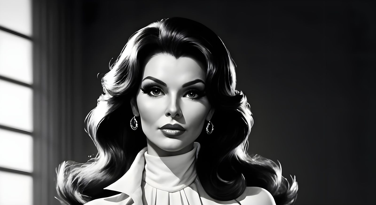 Classic Hollywood Starlet in Black and White