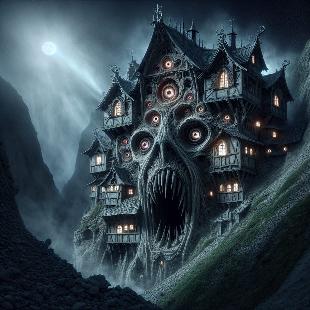 Grim Medieval Mimic Inn in Hillside