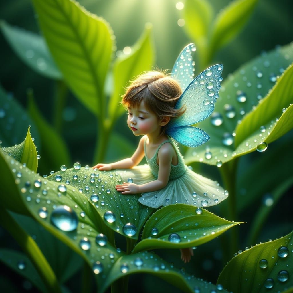 Ethereal Fairy in Dewdrop Whimsy