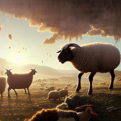 Happy Sheep Greet the Sunrise in Kashin Style