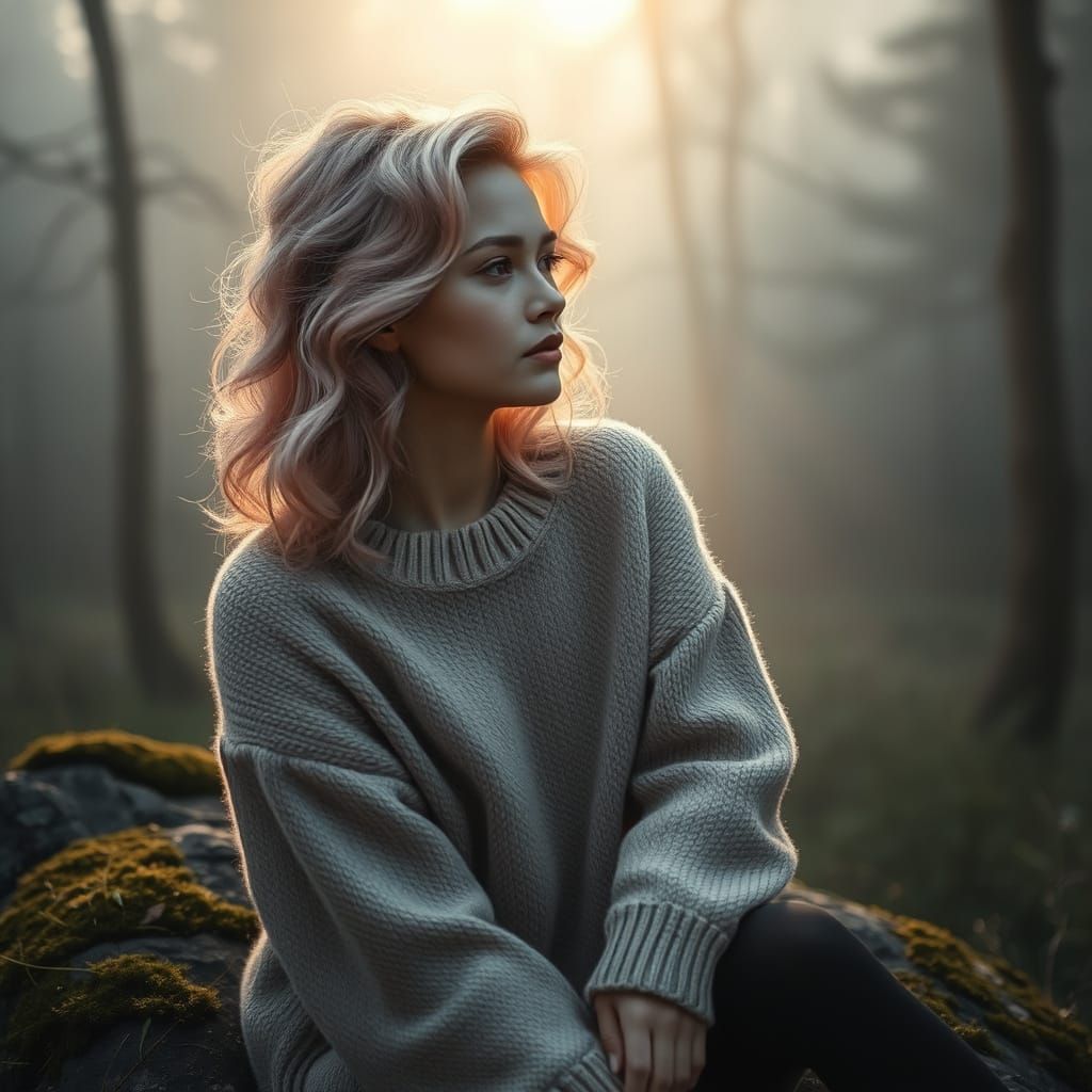 Mystical Dawn in a Misty Forest, in Cinematic Ultra-Realism