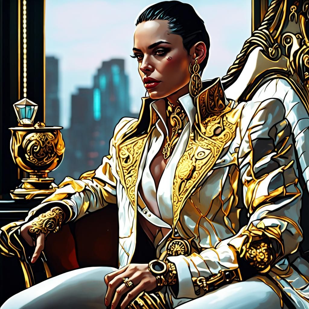 Extravagant Billionaire in Cyberpunk 2077 Style