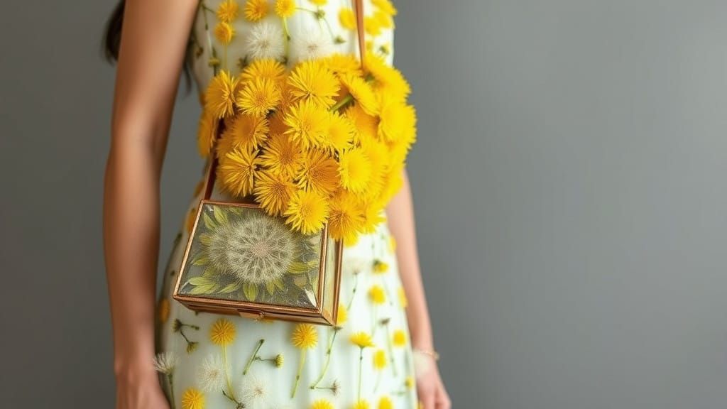 Woman in Dazzling Dandelion Attire