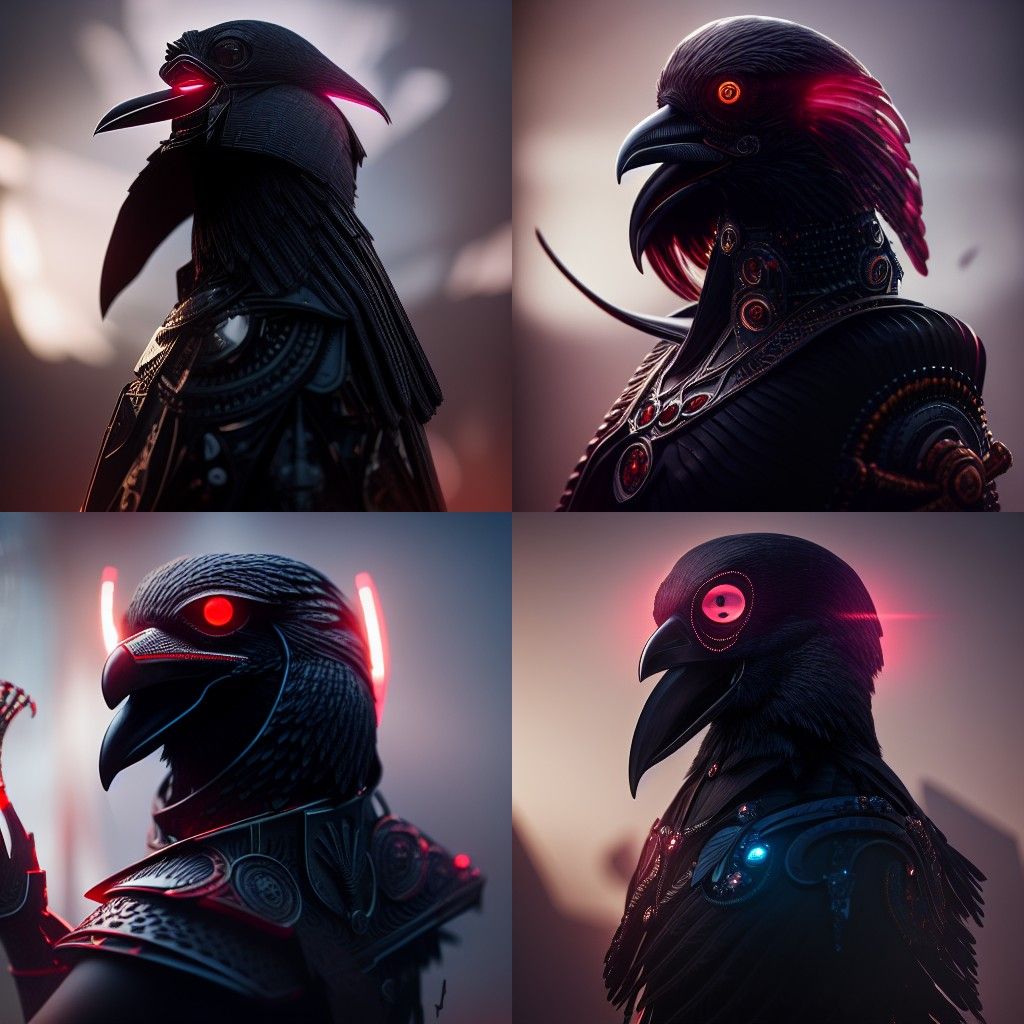 Raven Crow Warrior in Hyper-Realistic Detail