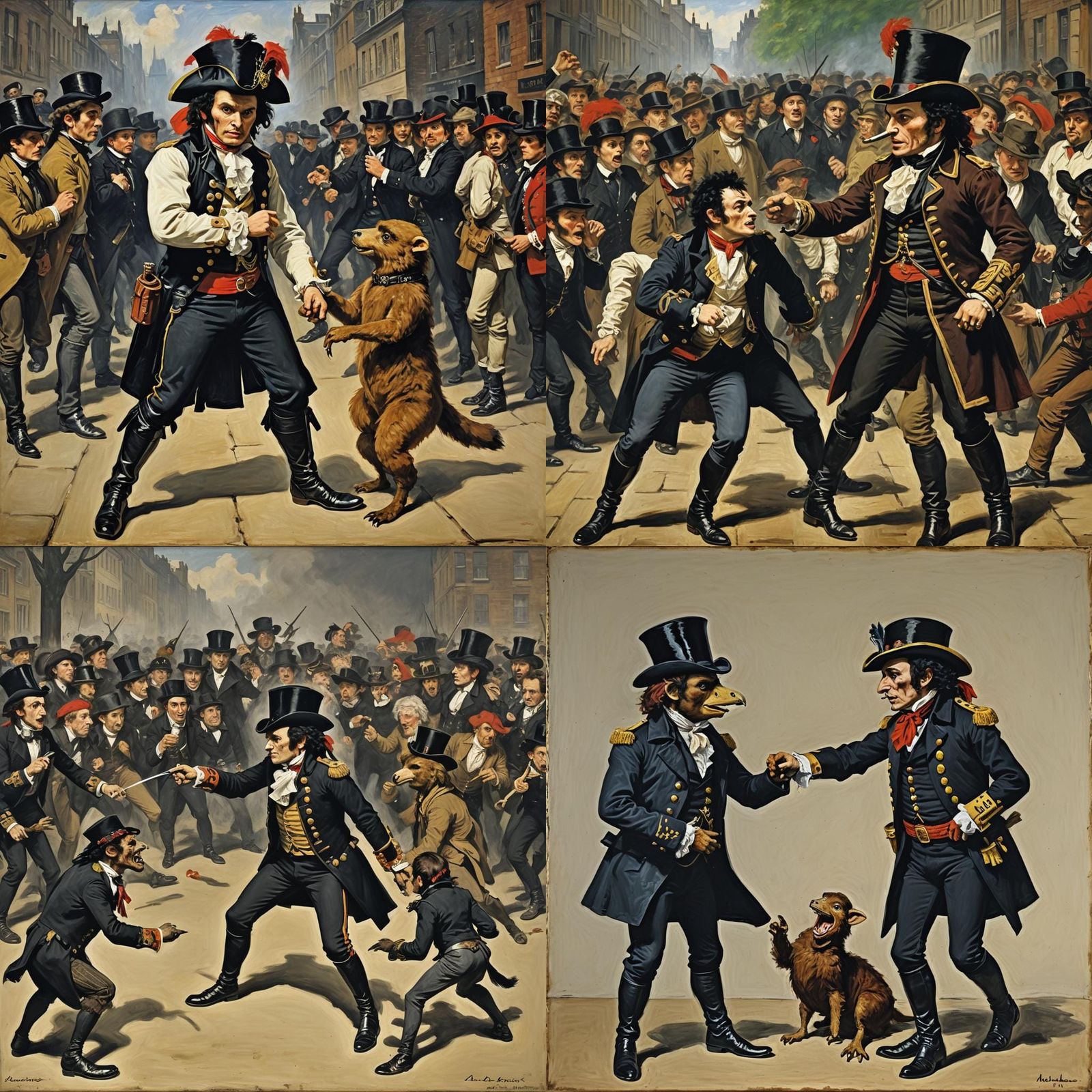 Stylized Fight Scene in a Theatrical Style