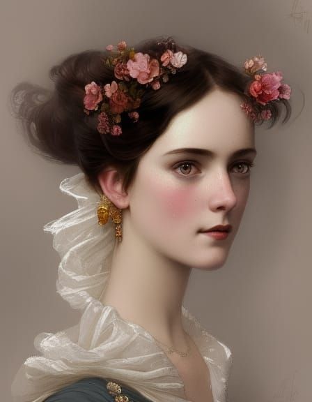 Victorian Woman Portrait in Hyperdetailed Lighting