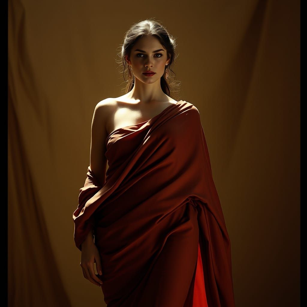 Classical Art Nude Figure Study with Cinematic Lighting