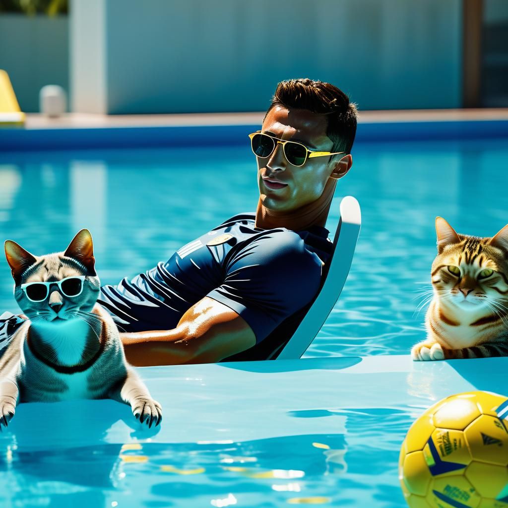 Ronaldo, Messi, and Neymar Relax Poolside