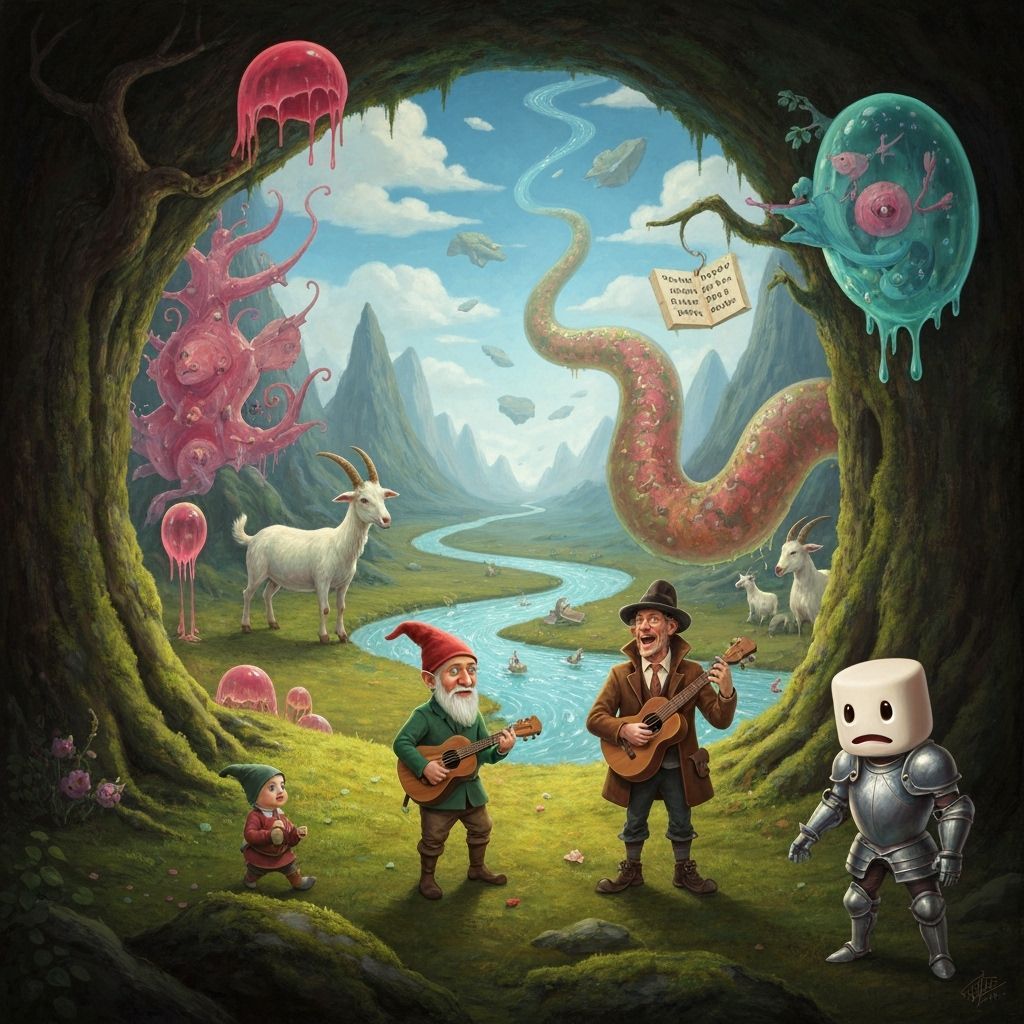 Surreal Fantasy Realm Warped by Chaotic Enchantment