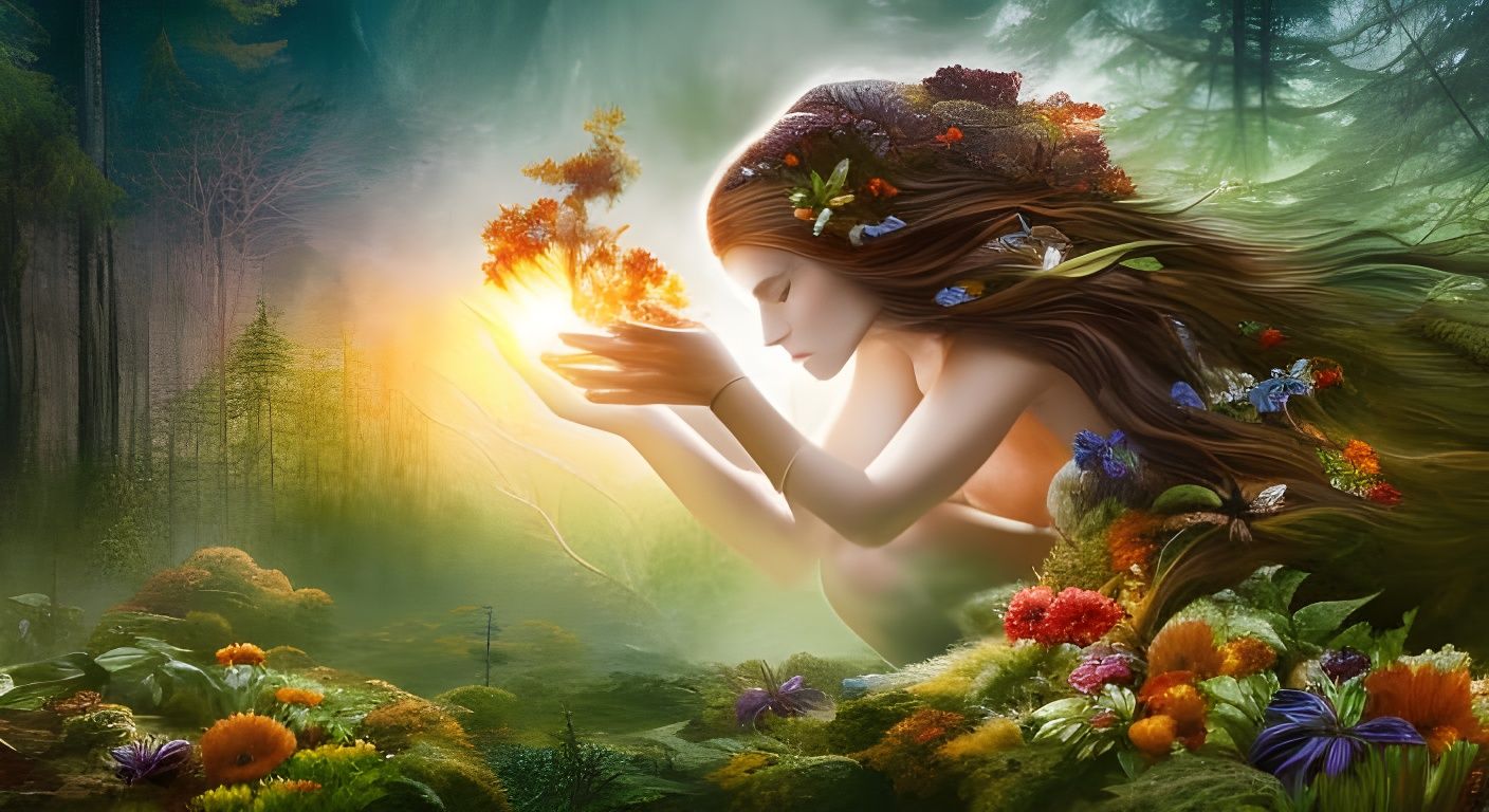 Intricate Energy Map in Flowing Gouache Painting