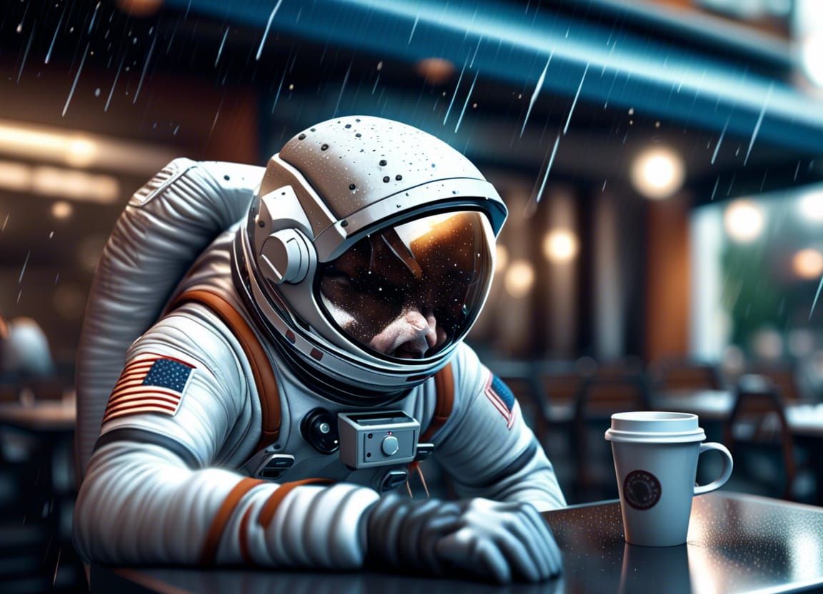 Raining at the coffee shop