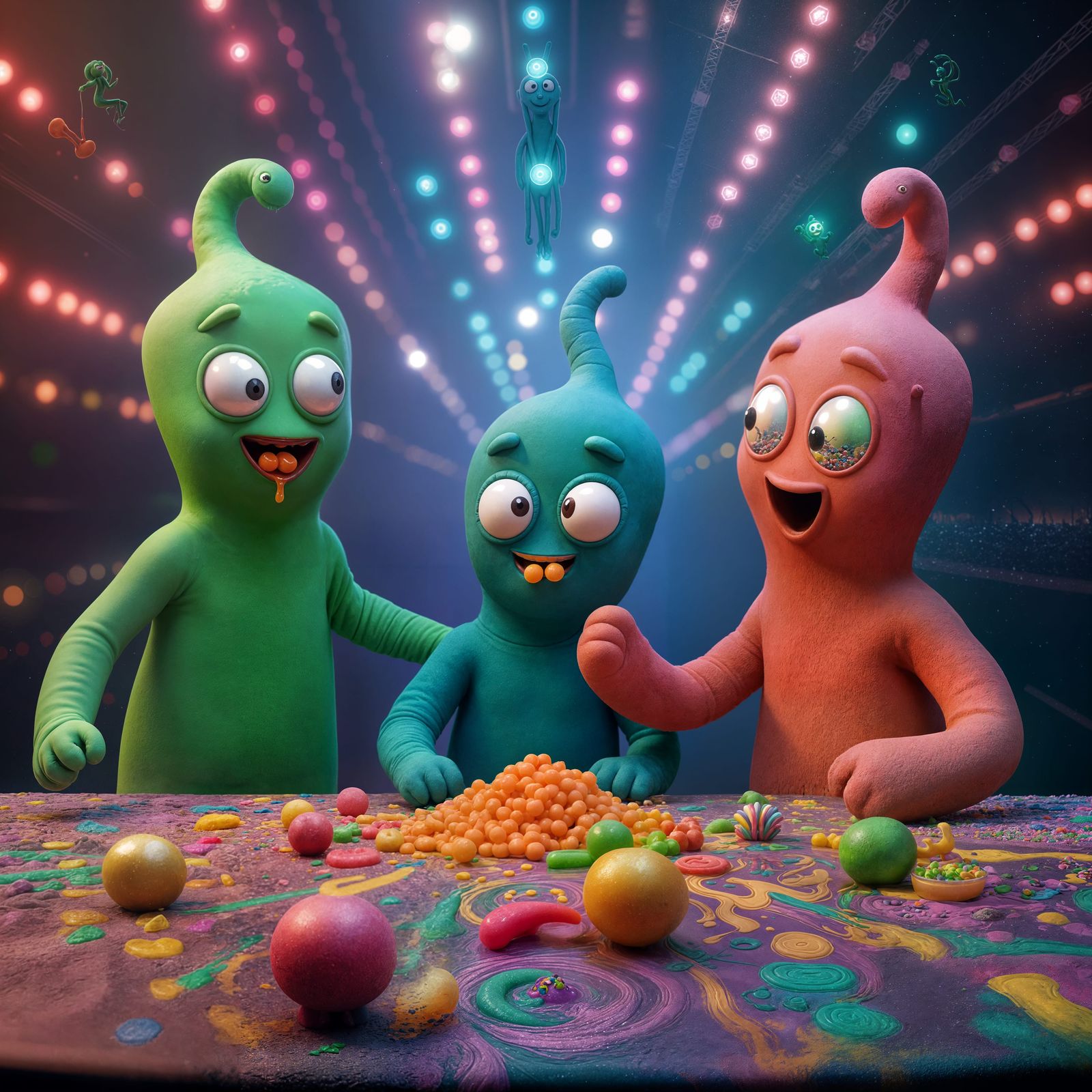 Whimsical Disco Playdough Party with Gumby and Friends