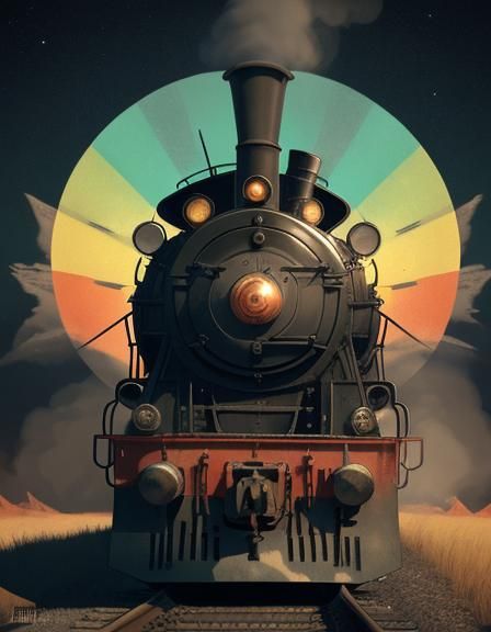 Surreal Locomotive in Space Age Style