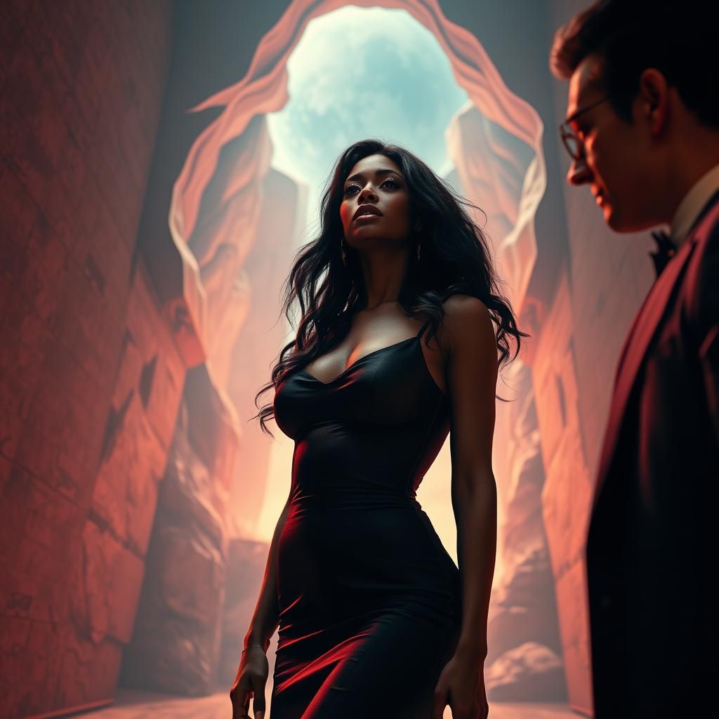 Intense Standoff in Retro-Futuristic, Heavy Metal Style