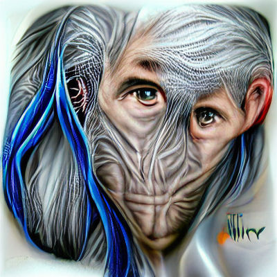 Hyperrealistic Alien-Human Hybrid with Blue Eyes