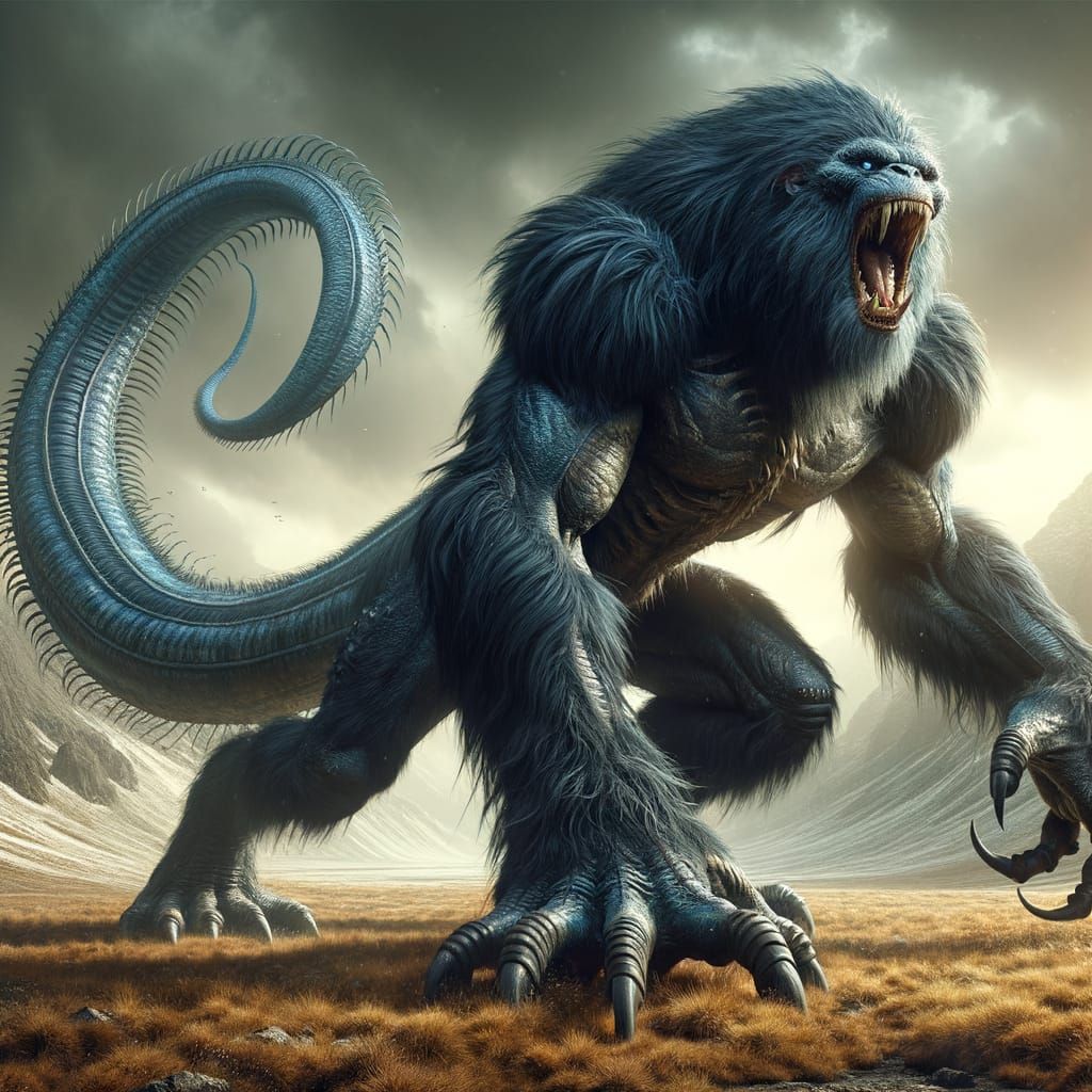 Epic Fantasy Julajimus Monster Roaring in a Plain