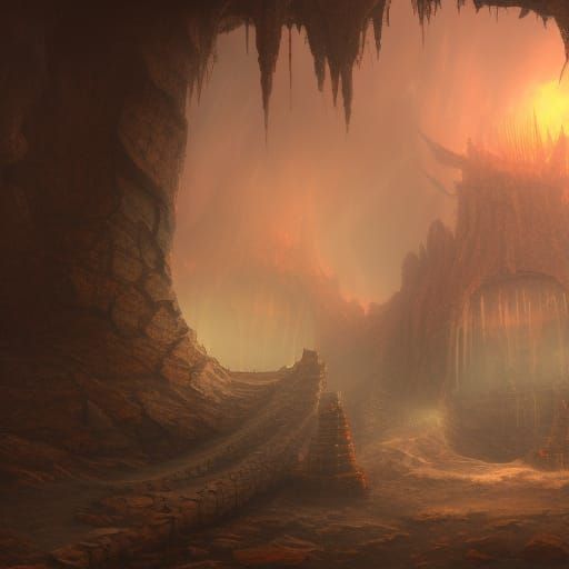 Fantastical Entrance to Hell: Detailed Matte Painting