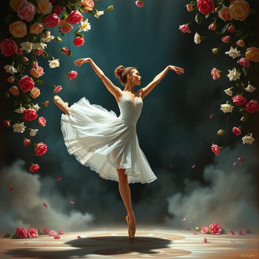 Ballerina's Triumphant Finale: A Baroque Masterpiece
