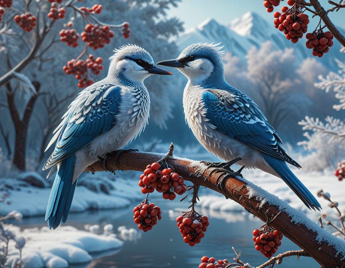 Birds in winter.