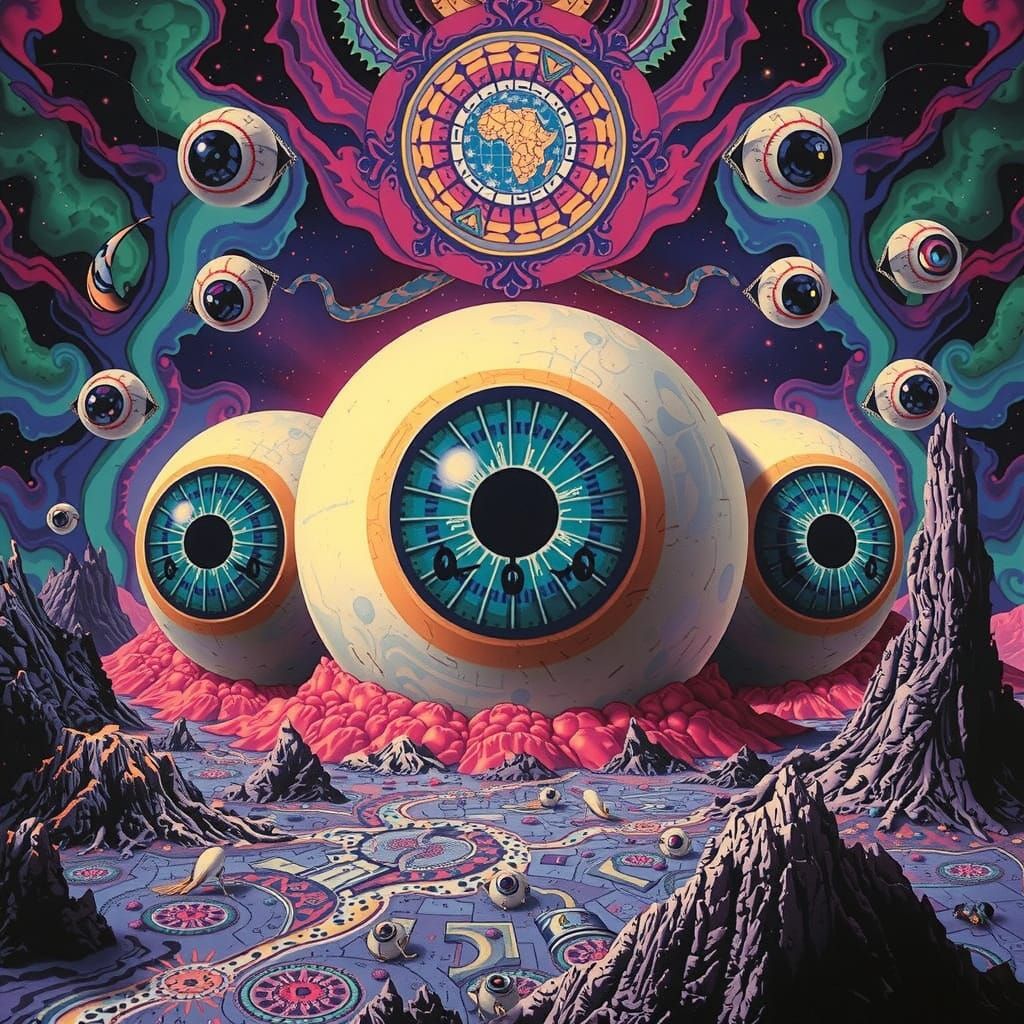 Surreal Psychedelic Eyes in Cinematic Motion