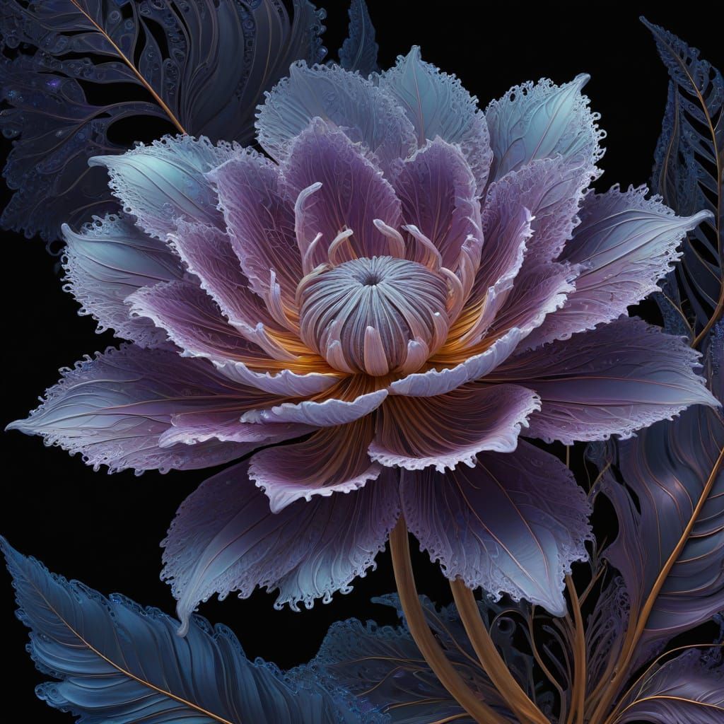 Iridescent Mandelbulb Fractal Bloom in Cyberpunk Style