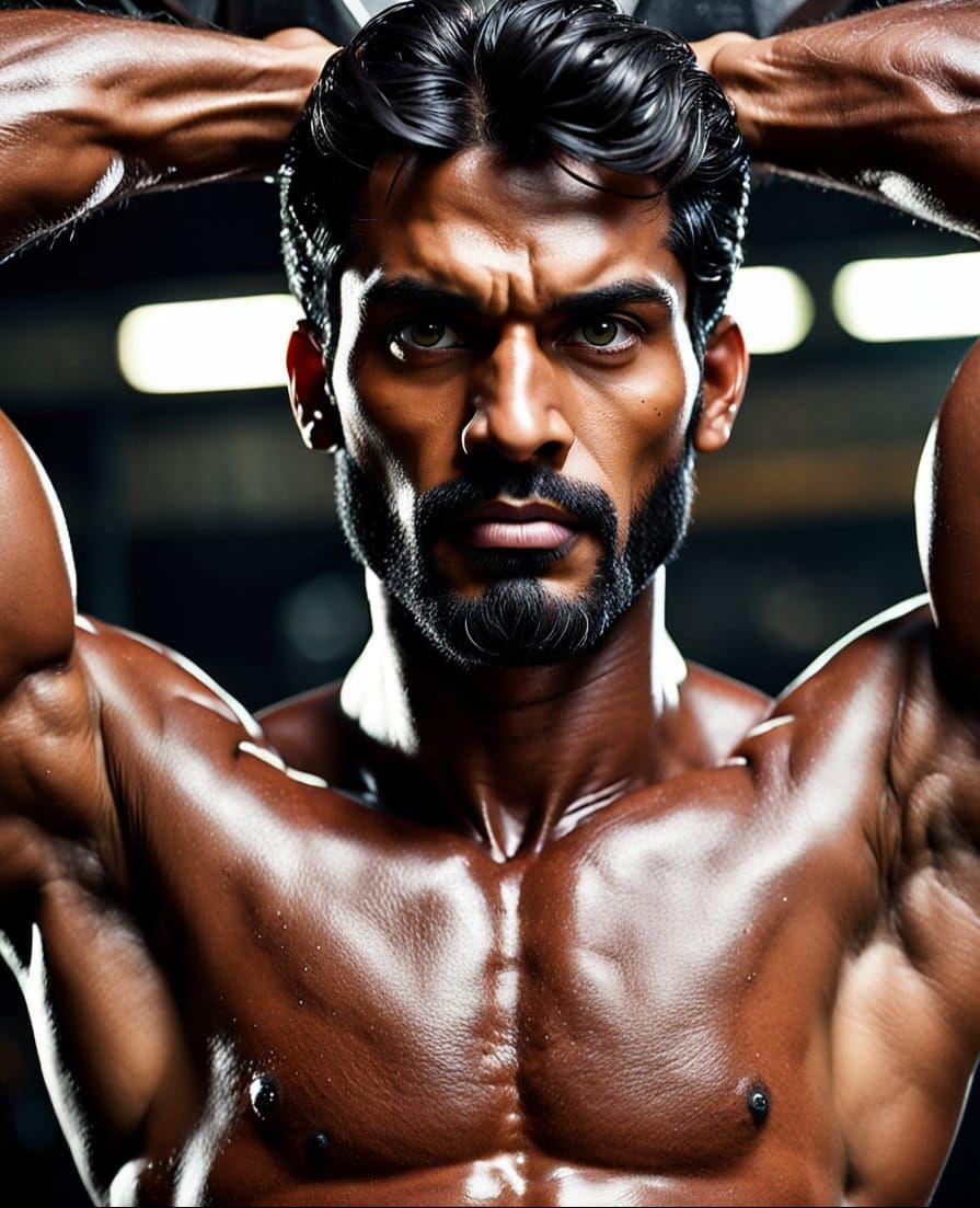 Sri Lankan Gym Enthusiast Exudes Intense Muscular Physique