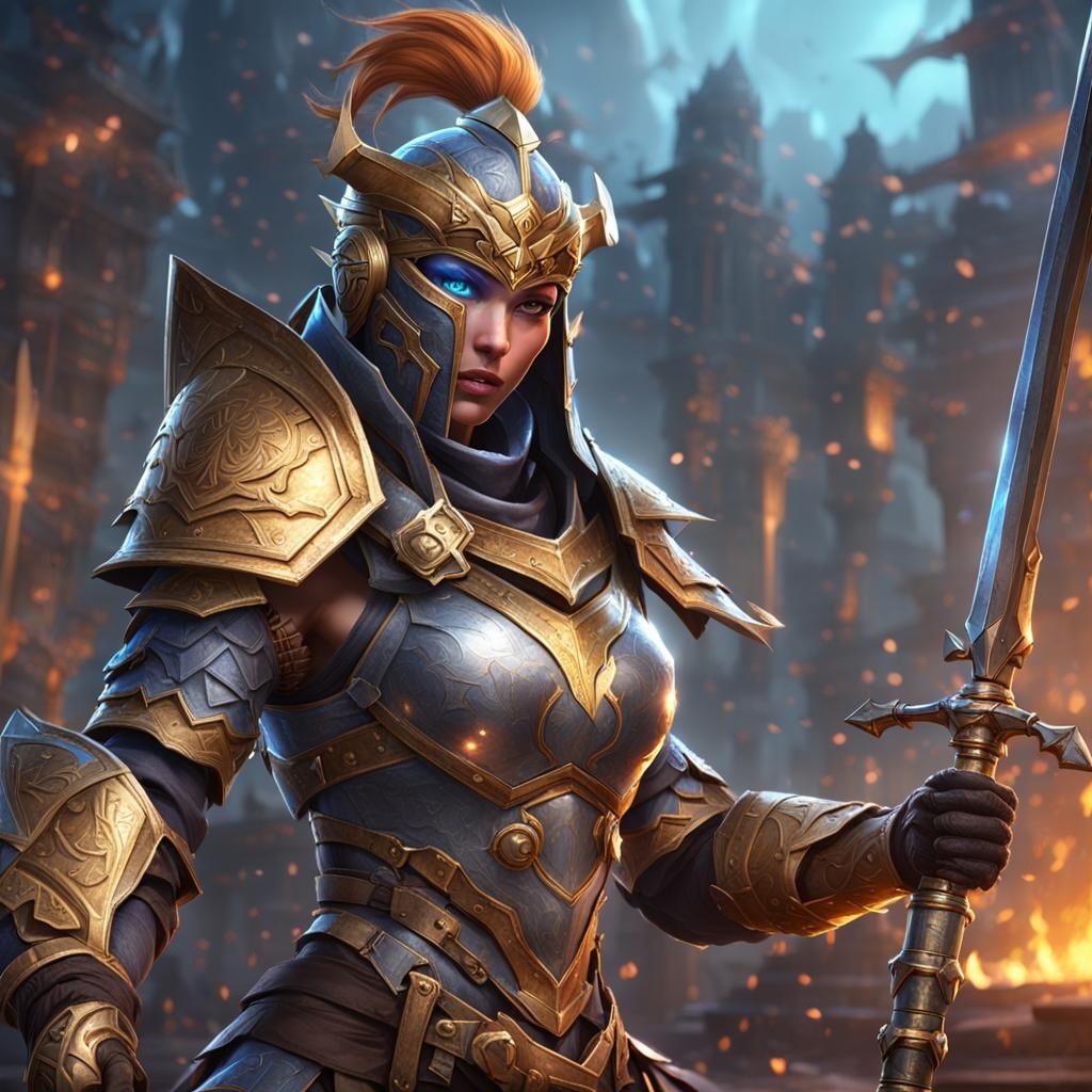 Fantasy Warriors in Plate Armor