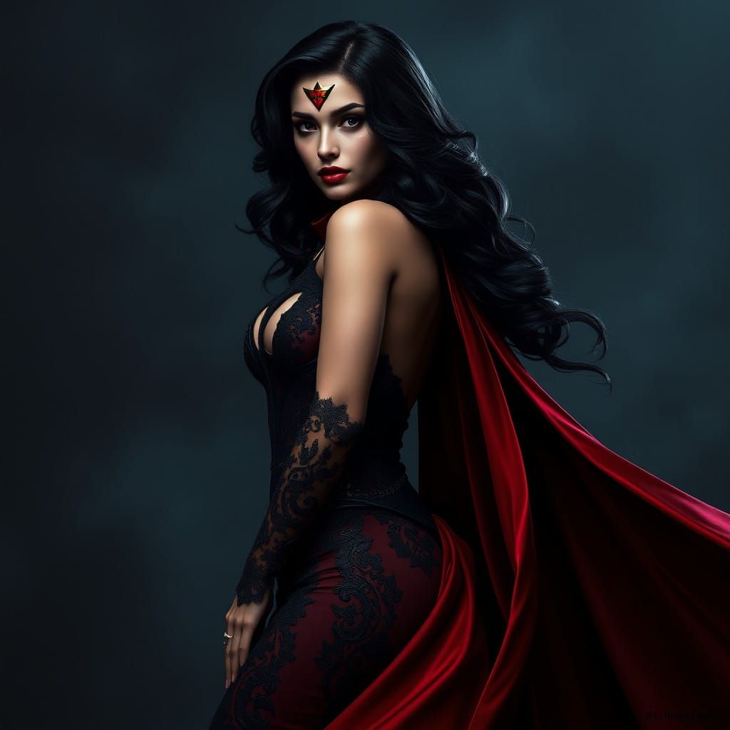 Dark Elegance: Superwoman Reigns in Gothic Fantasy