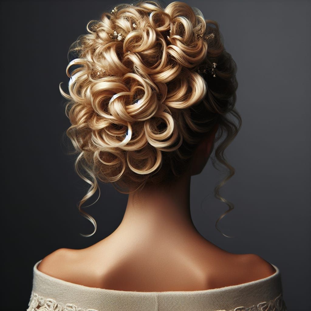 Greek Princess Hairstyle with Blonde Curly Updo