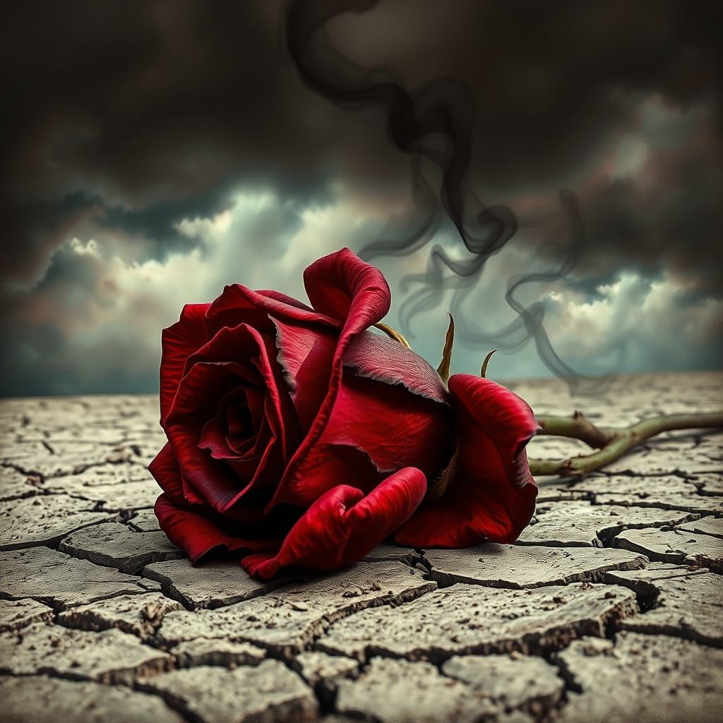 Gothic Rose in Stormy Sky