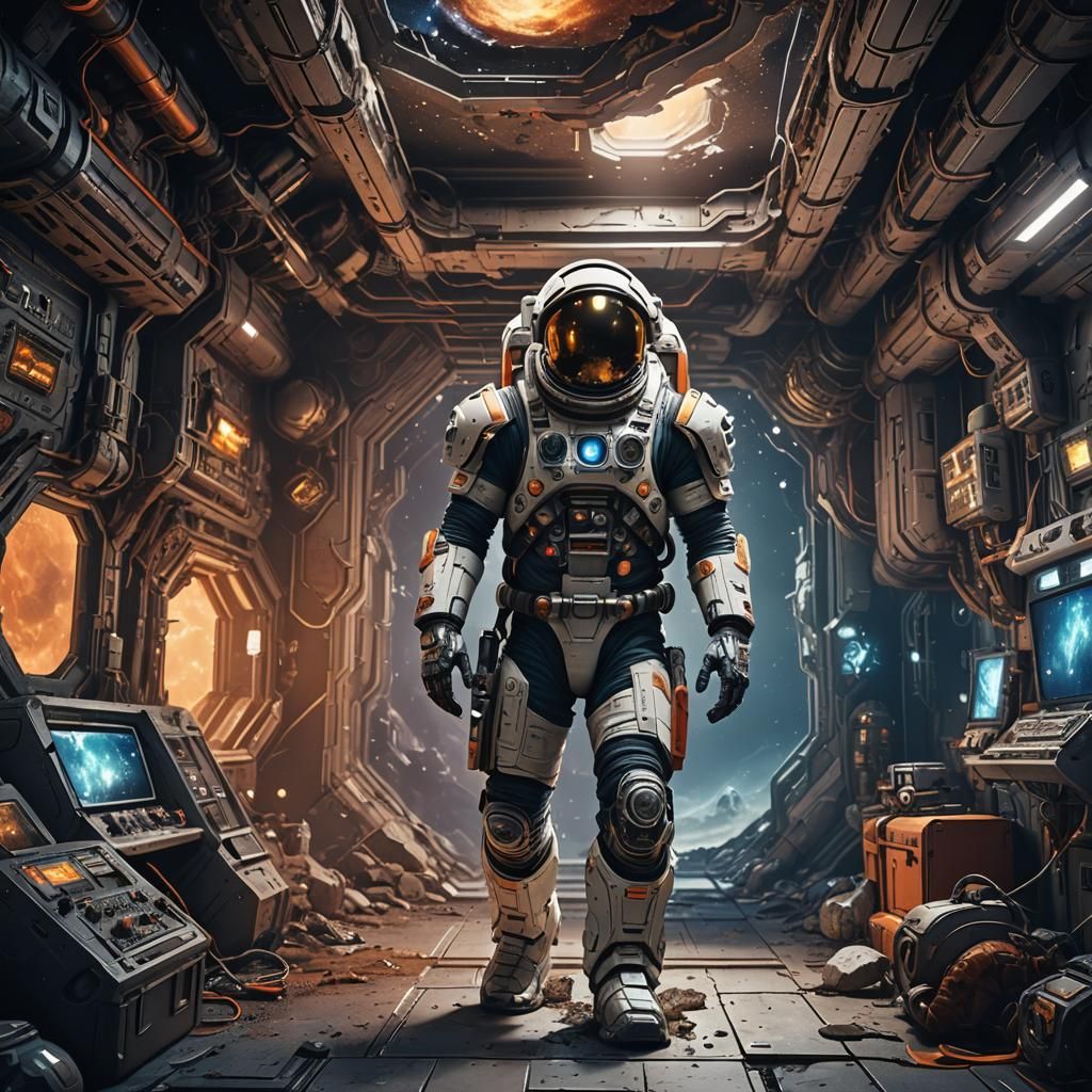 Fantastical Space Man Cave: Detailed Matte Painting