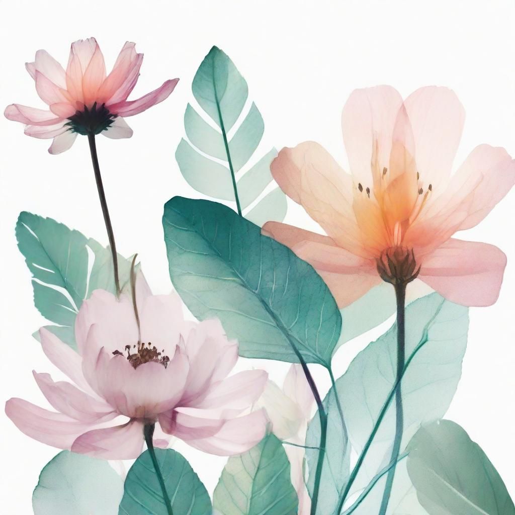 Pastel Botanical Double Exposure Poster Design