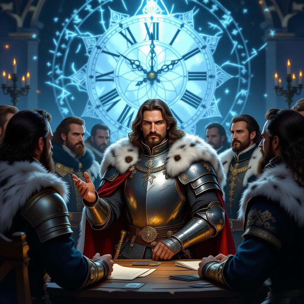 17th Century Noblemen Discuss Strategy in Magical Dimension