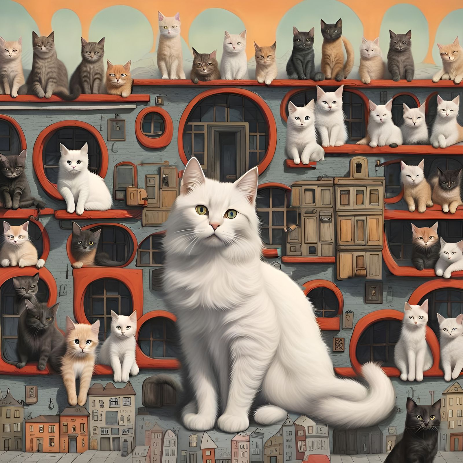 City Populated by Cats Photograph