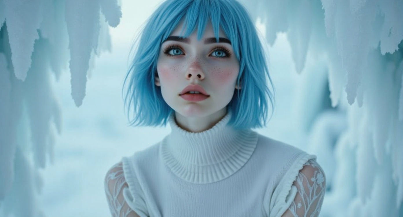 Snow Queen in Ice Castle, Victorian Style