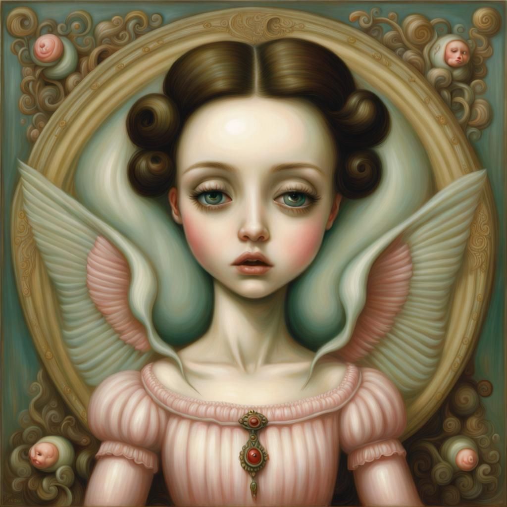 Ethereal Portrait in Pop Surrealist Style