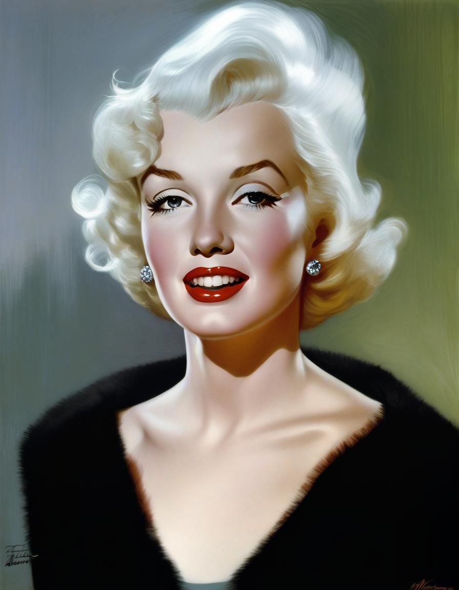 Marilyn Monroe Illustration in Pin-Up Style