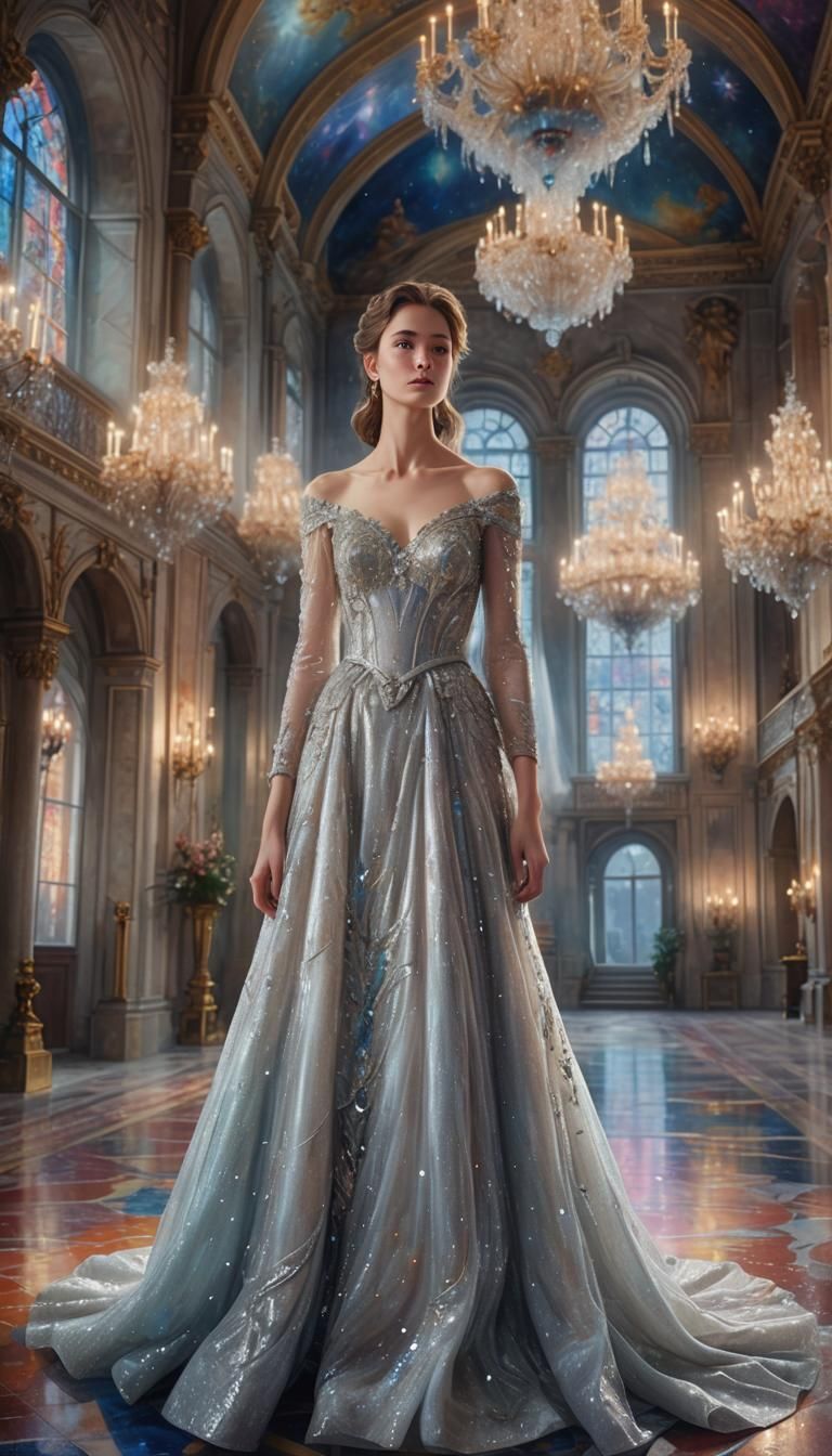 Milky Way Gown Concept Art in Oil Painting Style