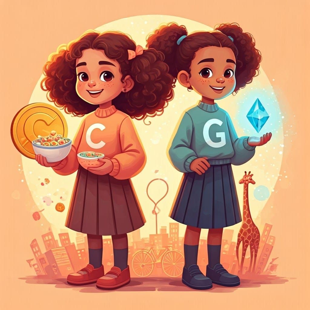 Cartoon Girls Teach Soft C and G Sounds